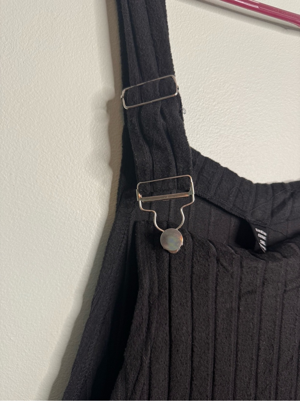 Black Ribbed Overalls Jumper (1XL) - Picture 5 of 6